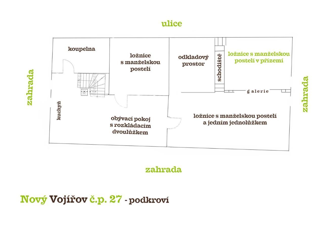 Chalupa Nový Vojířov čp. 27 Nova Bystrice Exterior foto
